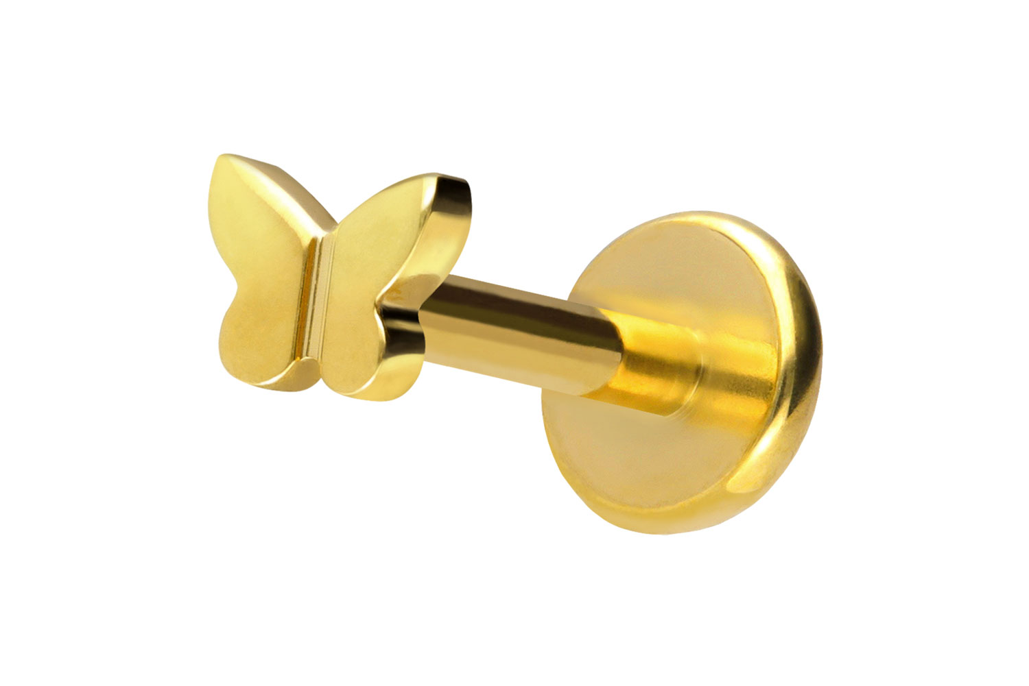 Titan Labret Piercing mit Push Fit SCHMETTERLING